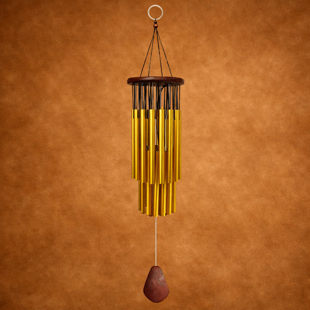 carillon de vent dore